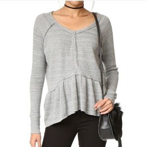Free People Coastline Grey Peplum Thermal